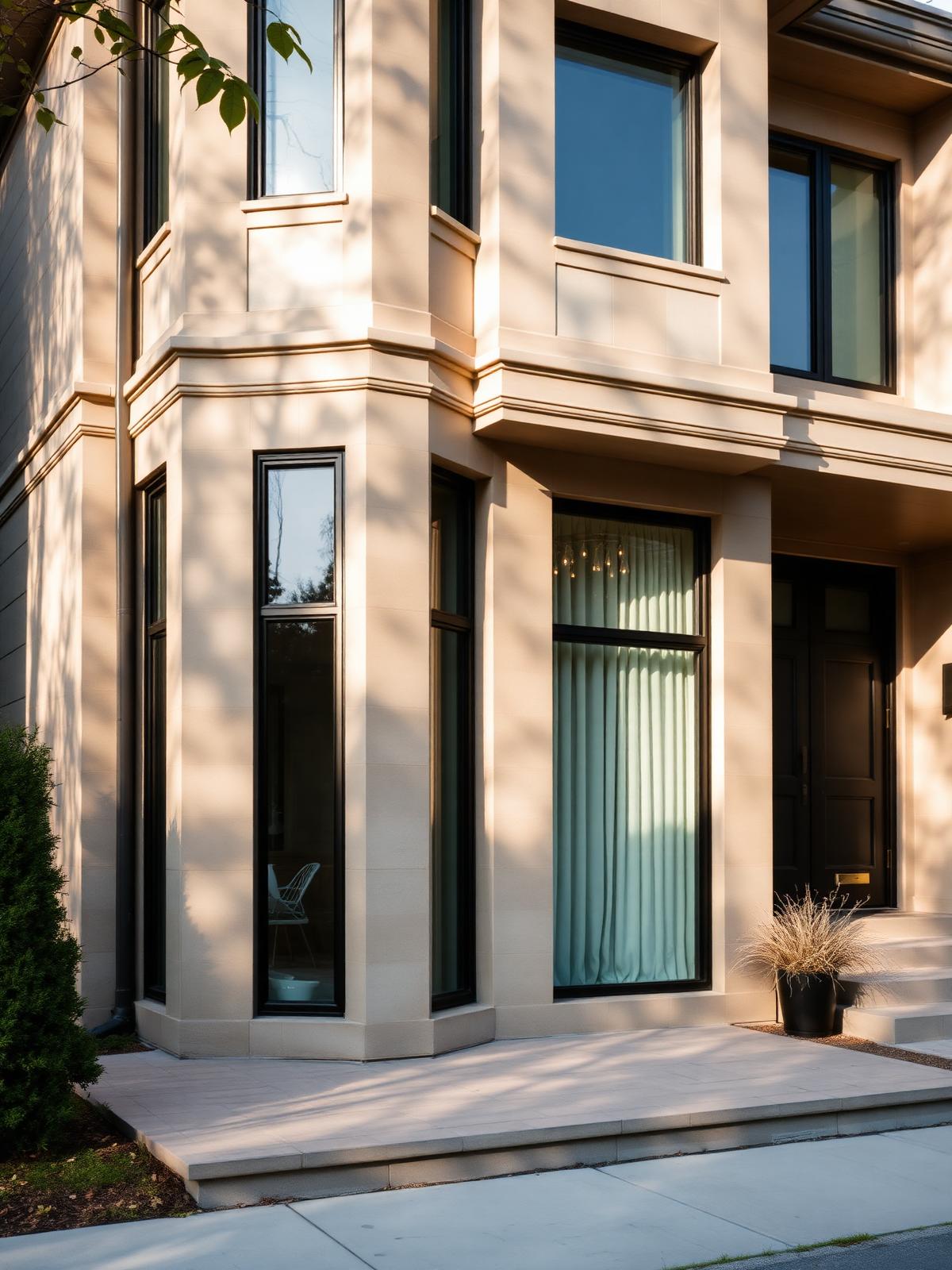 Sun-drenched modern classic Toronto home with limestone details